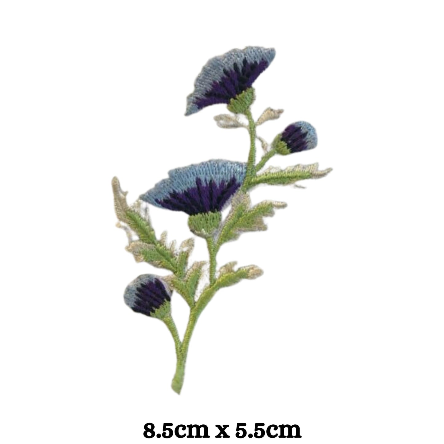 Beautiful Lavender Thistle Flower Embroidery Iron-On Patches for Clothing Sew-On Applique for DIY Crafts Denim Jackets Jeans Backpacks
