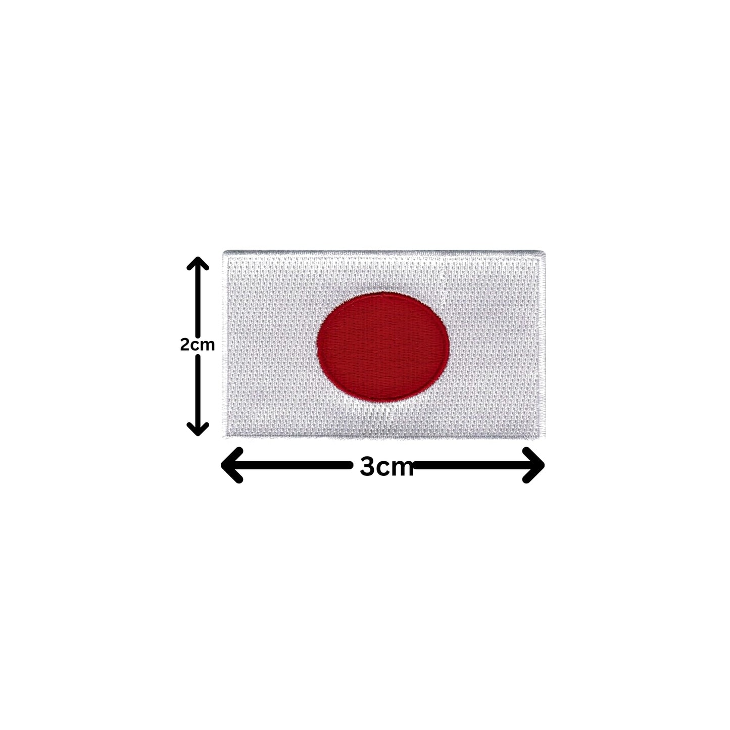 Japan Flag Embroidered Patches, Iron-On/Sew-On Applique, Shield, Round, Heart and Rectangle Flag Badges for Jackets, Bags, Uniforms, Various Sizes