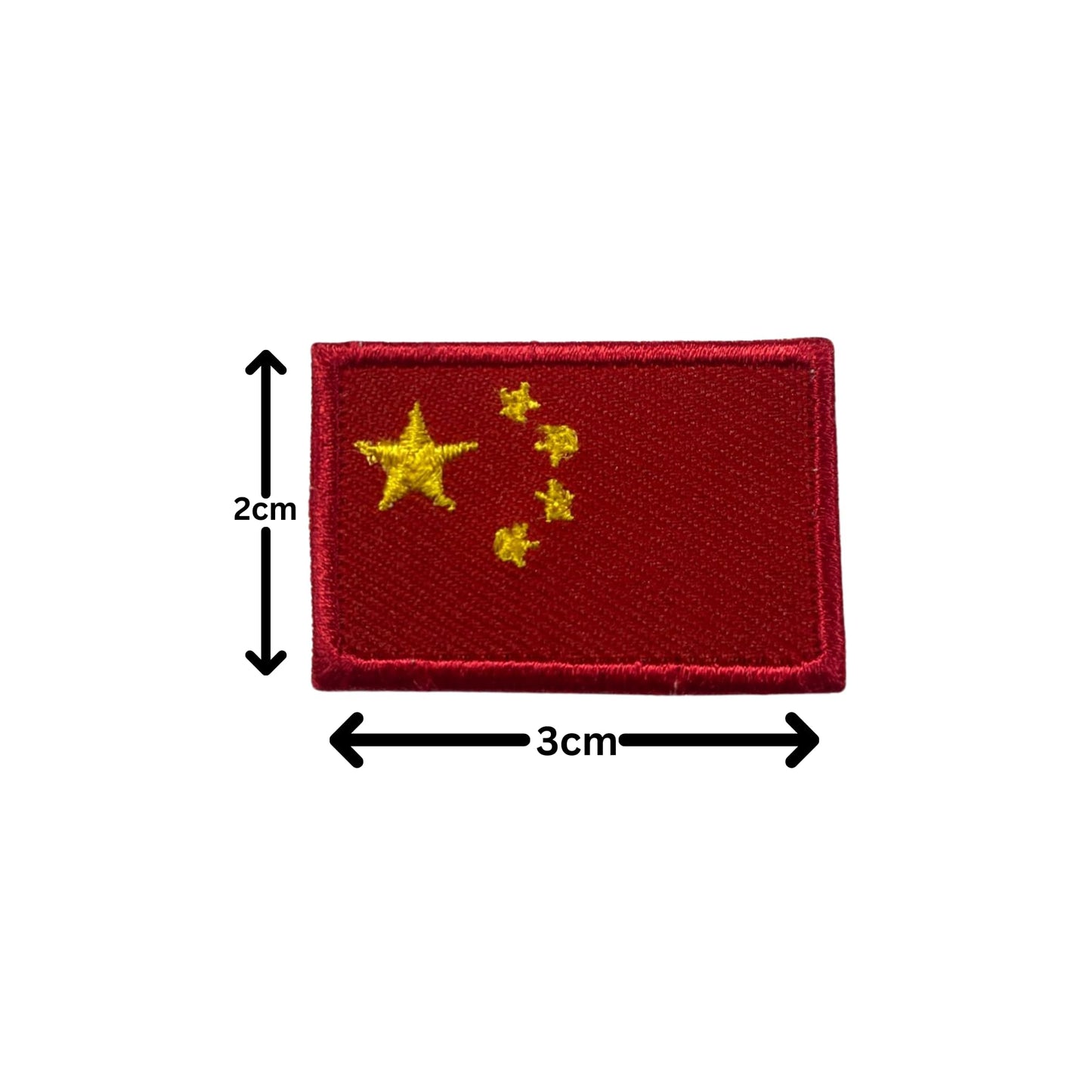 China Flag Embroidered Patch Set, Iron-On or Sew-On Applique Badges, Rectangle Shield Round Heart Shapes, for Jackets, Backpacks, Hats, Uniforms and Various Sizes