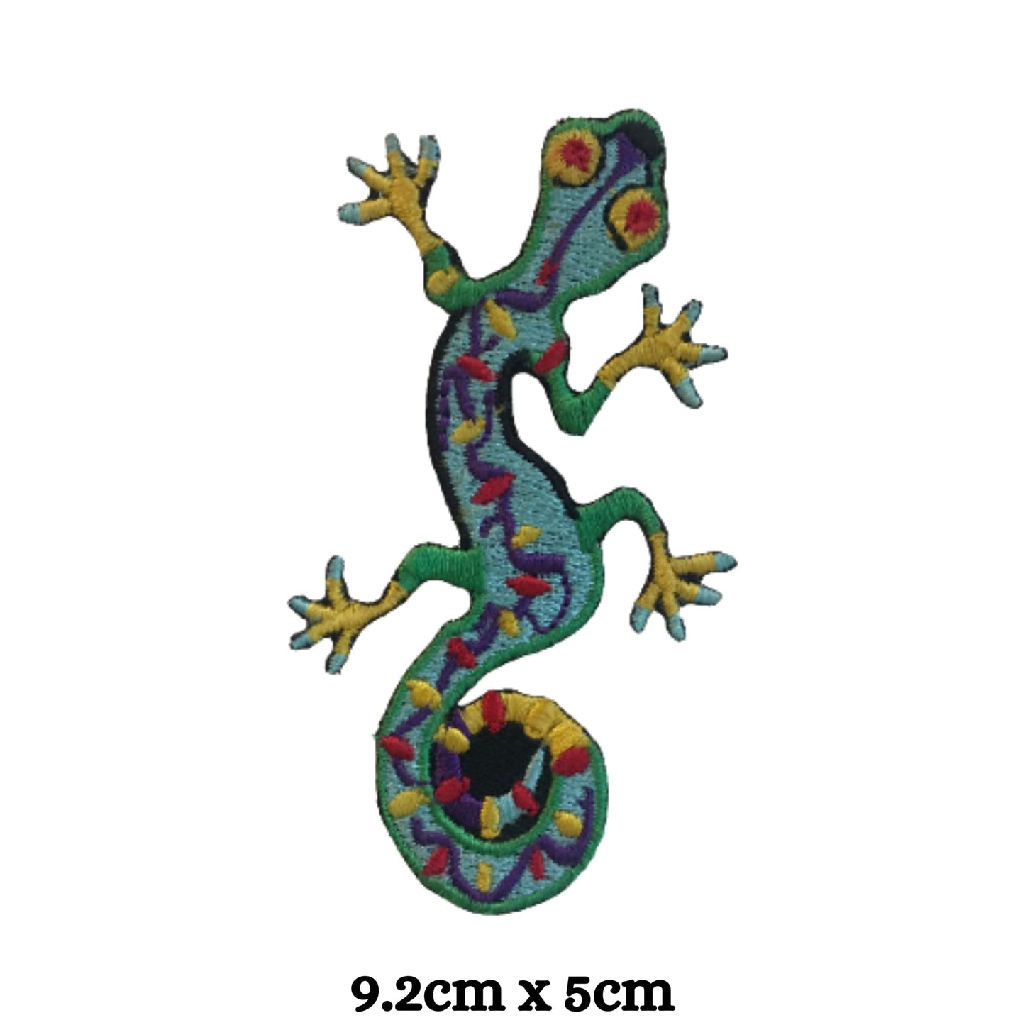 Gecko Lizard Embroidery Iron-On Patches for Clothing Sew-On Applique for DIY Crafts Denim Jackets Jeans Backpacks