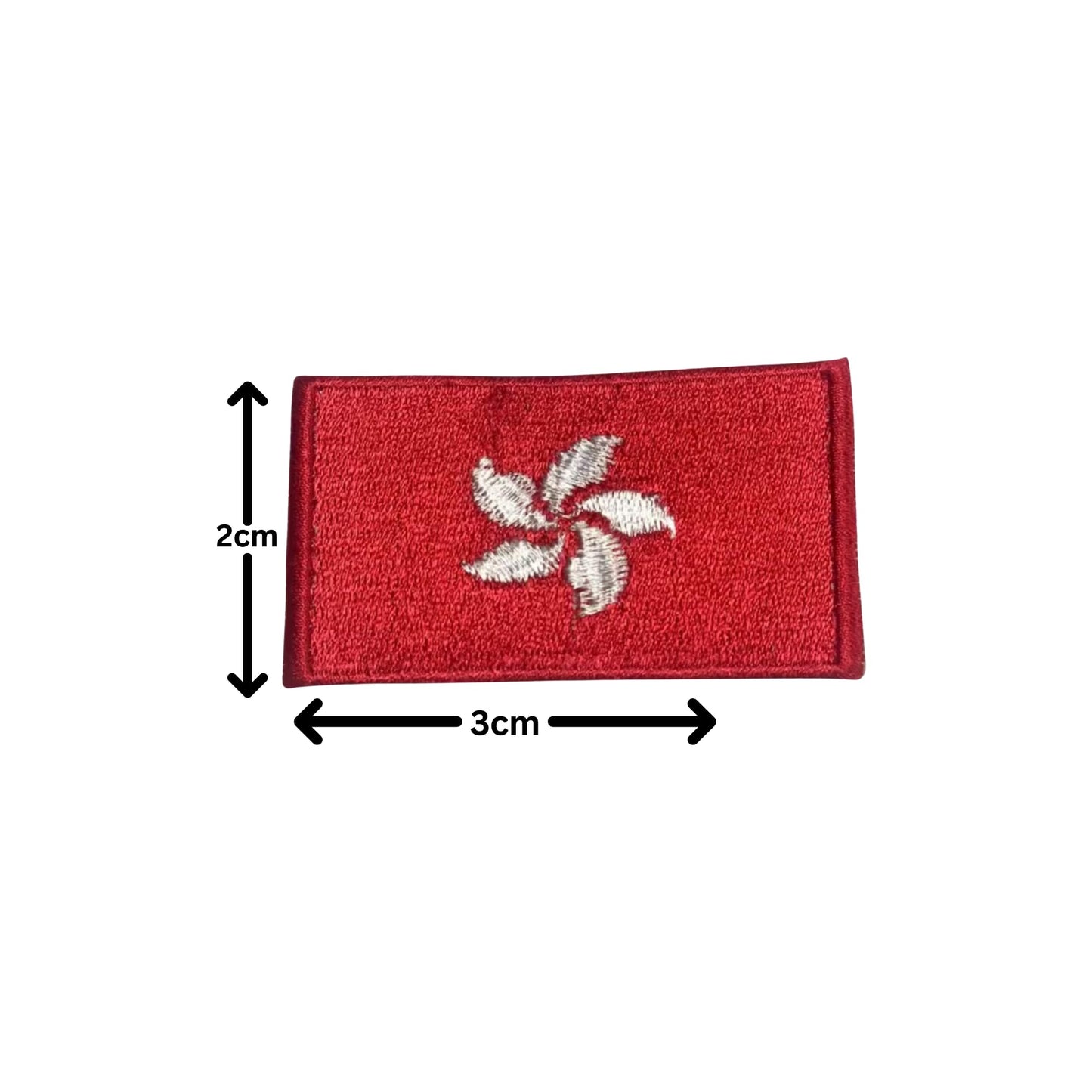 Hong Kong Flag Embroidered Patch Set, Iron-On or Sew-On Applique Badges, Rectangle Shield Round Heart Shapes, for Jackets, Backpacks, Hats, Uniforms and Various Sizes