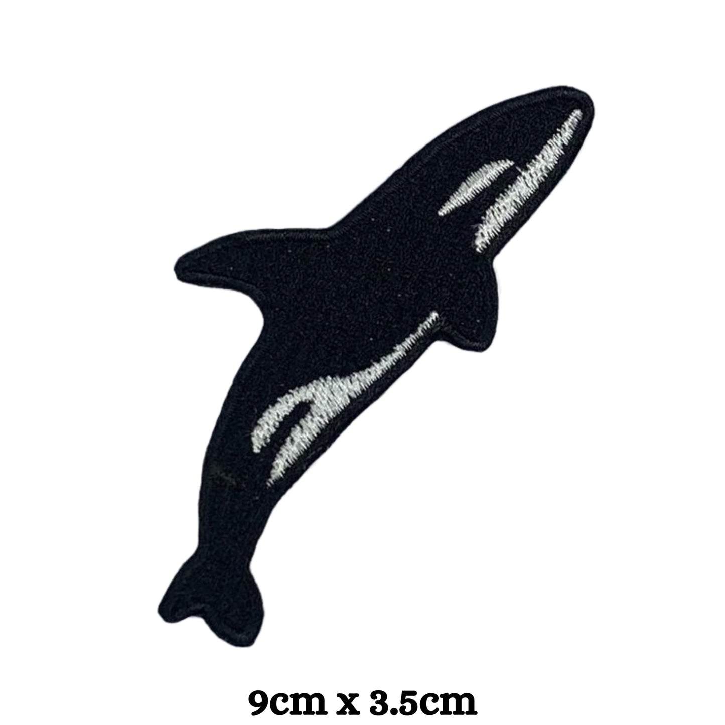 Orca Black Killer Whale Embroidery Iron-On Patches for Clothing Sew-On Applique for DIY Crafts Denim Jackets Jeans Backpacks