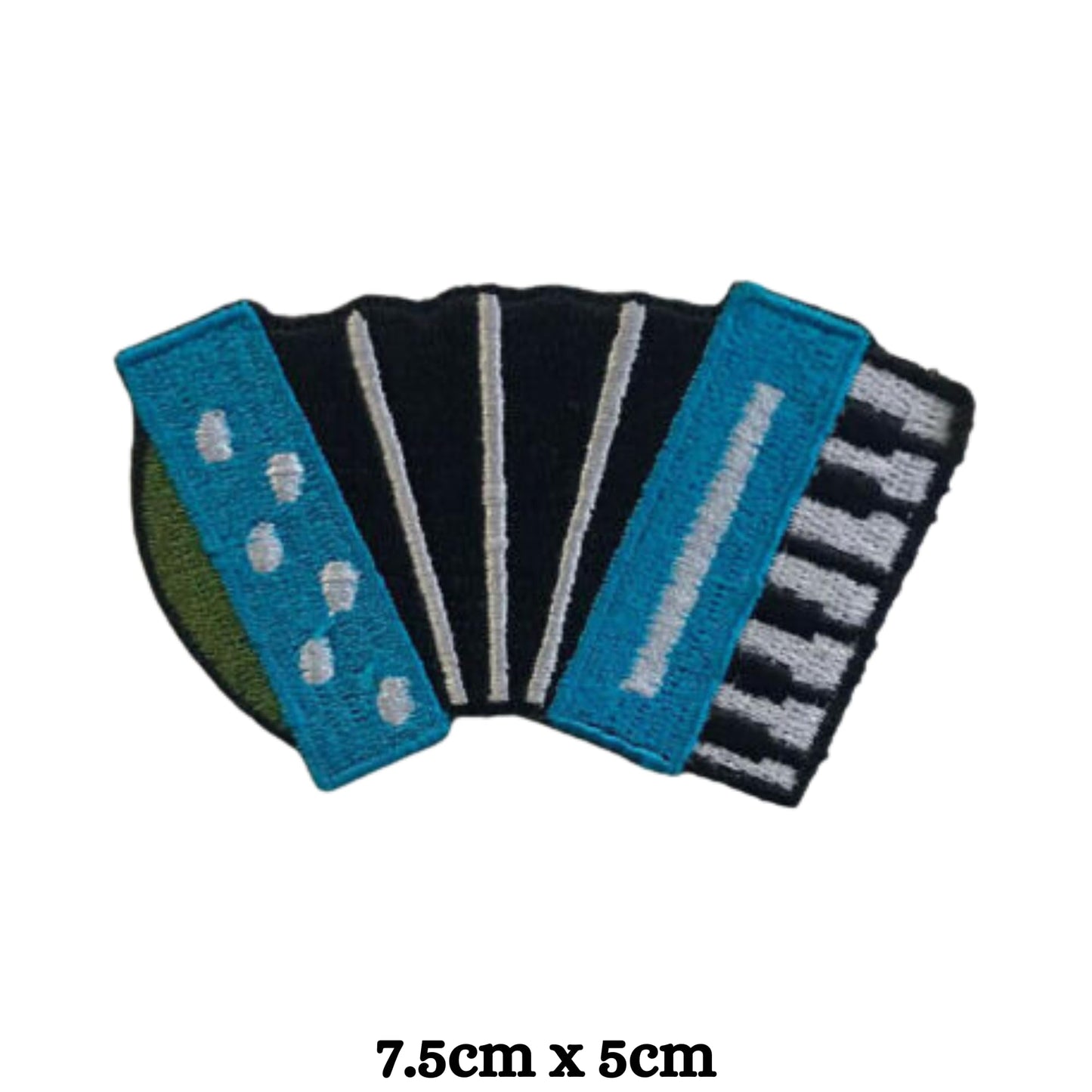 Accordion Music Lover Instrument Embroidery Iron-On Patches for Clothing Sew-On Applique for DIY Crafts Denim Jackets Jeans Backpacks