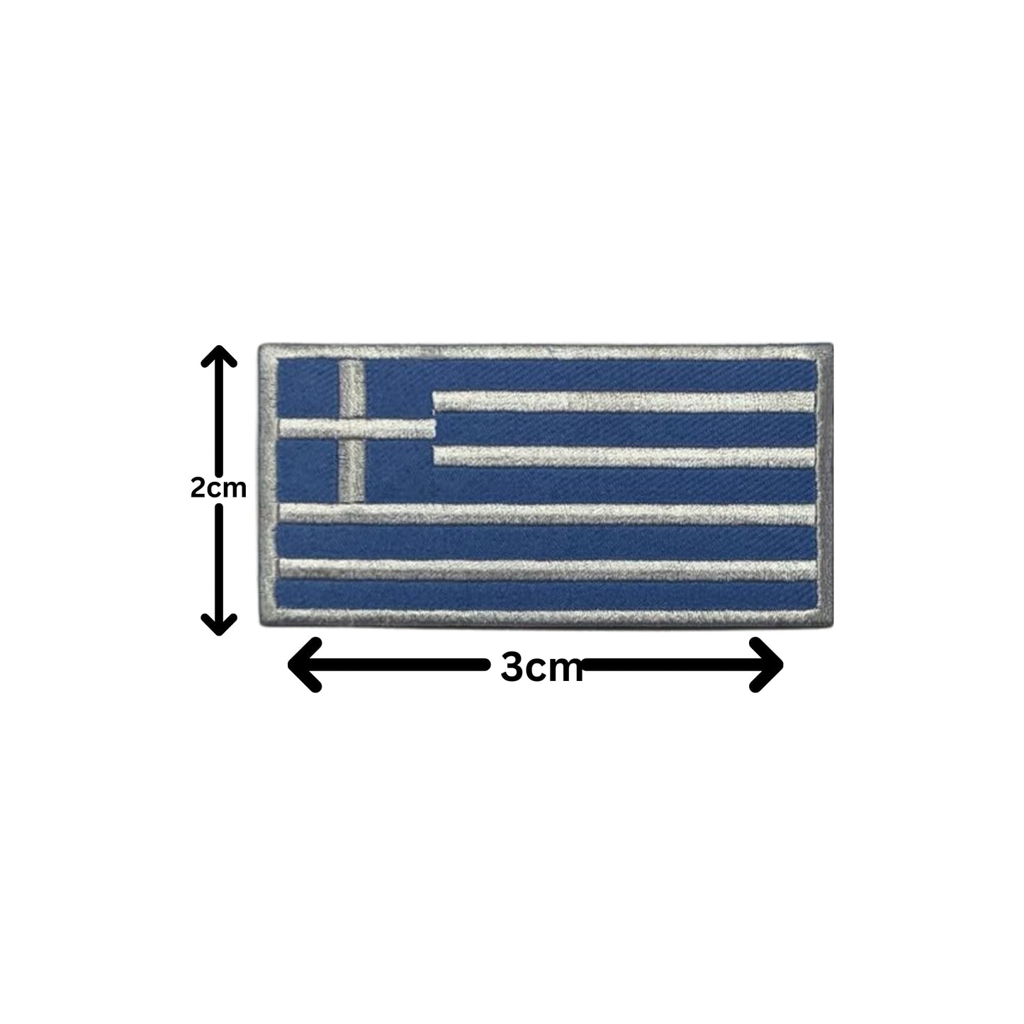 Greece Flag Embroidered Patch Set, Iron-On or Sew-On Applique Badges, Rectangle Shield Round Heart Shapes, for Jackets, Backpacks, Hats, Uniforms and Various Sizes