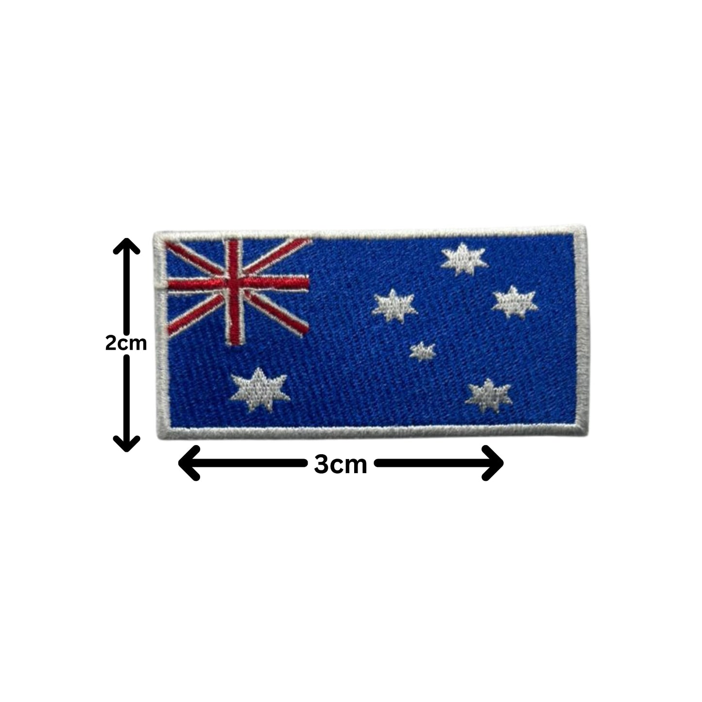 Australia Flag Embroidered Patches, Iron-On/Sew-On Applique, Shield, Round, Heart and Rectangle Flag Badges for Jackets, Bags, Uniforms, Various Sizes