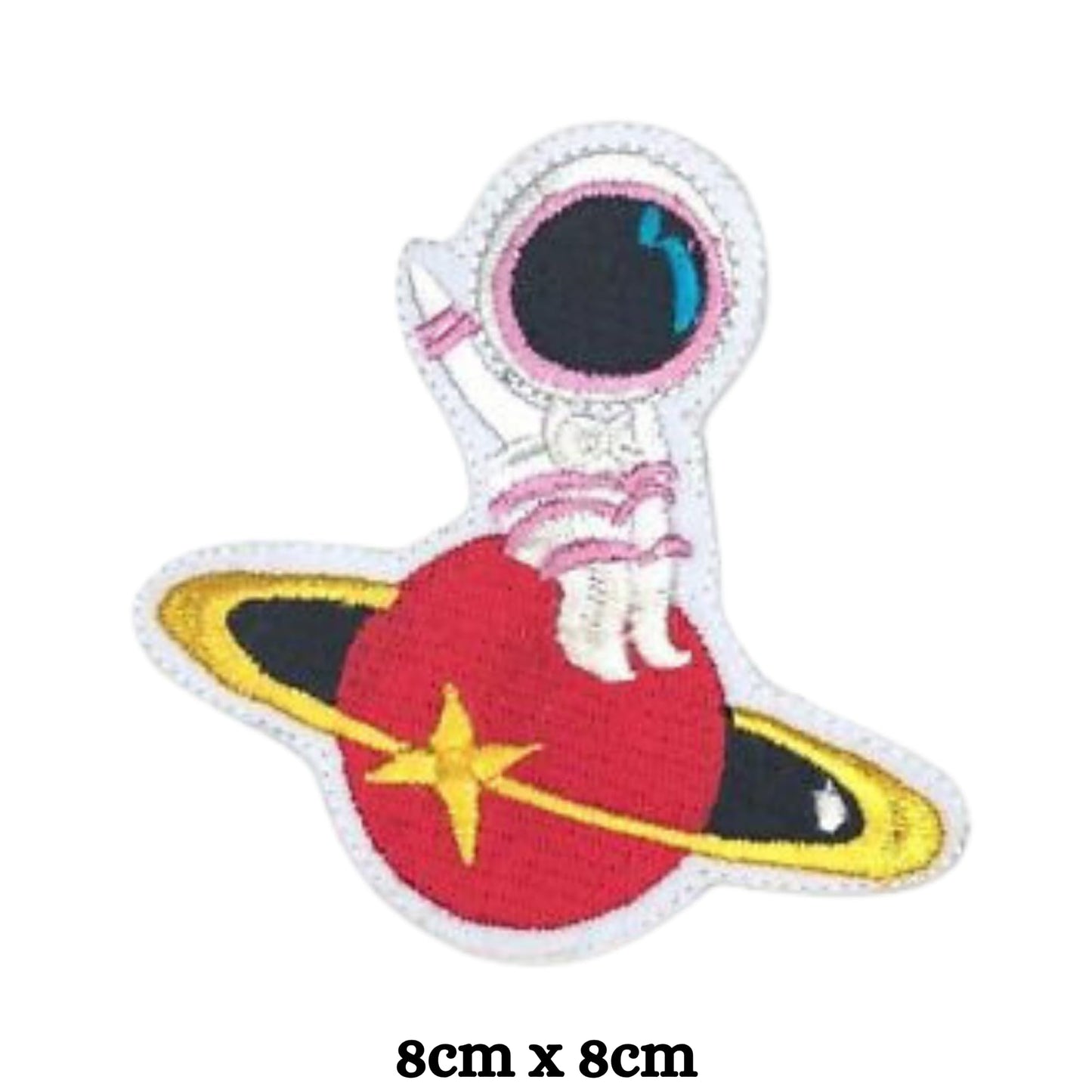 Astronaut on The Planet Embroidery Iron-On Patches for Clothing Sew-On Applique for DIY Crafts Denim Jackets Jeans Backpacks