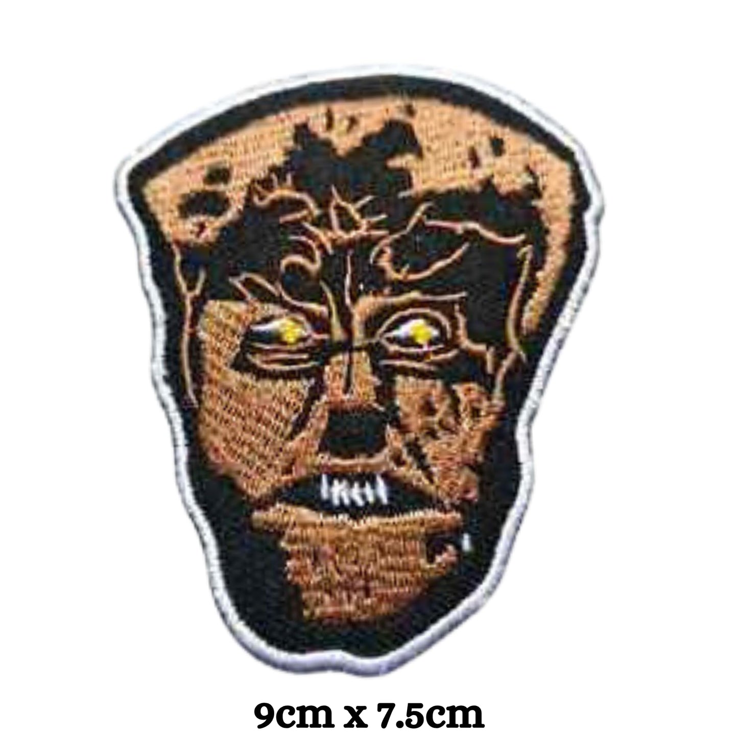 Scary Face Character Embroidery Iron-On Patches for Clothing Sew-On Applique for DIY Crafts Denim Jackets Jeans Backpacks