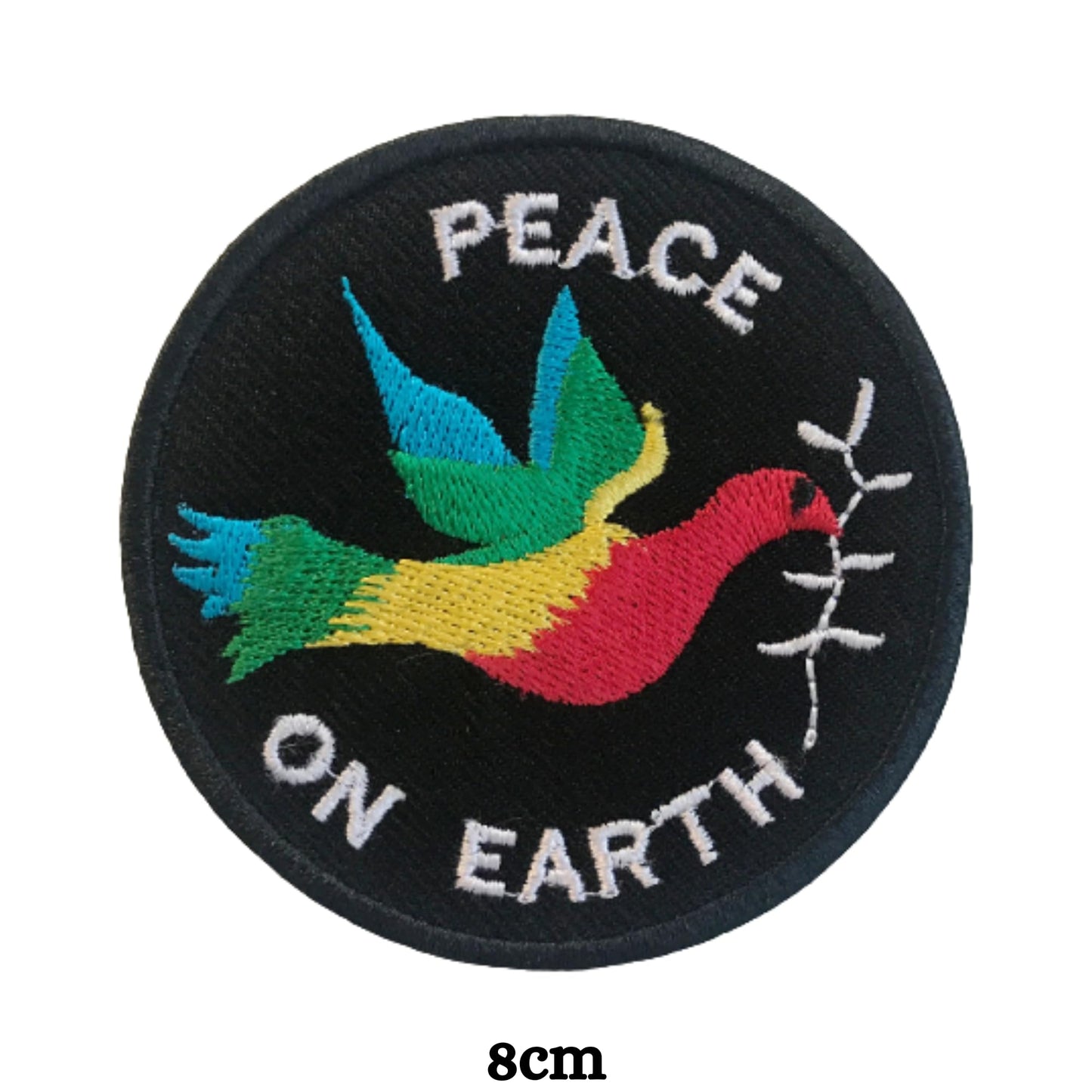 Peace On Earth Embroidery Iron-On Patches for Clothing Sew-On Applique for DIY Crafts Denim Jackets Jeans Backpacks