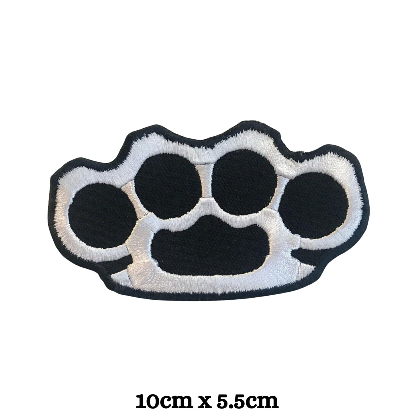 Knuckle Punch Finger Death Embroidery Iron-On Patches for Clothing Sew-On Applique for DIY Crafts Denim Jackets Jeans Backpacks
