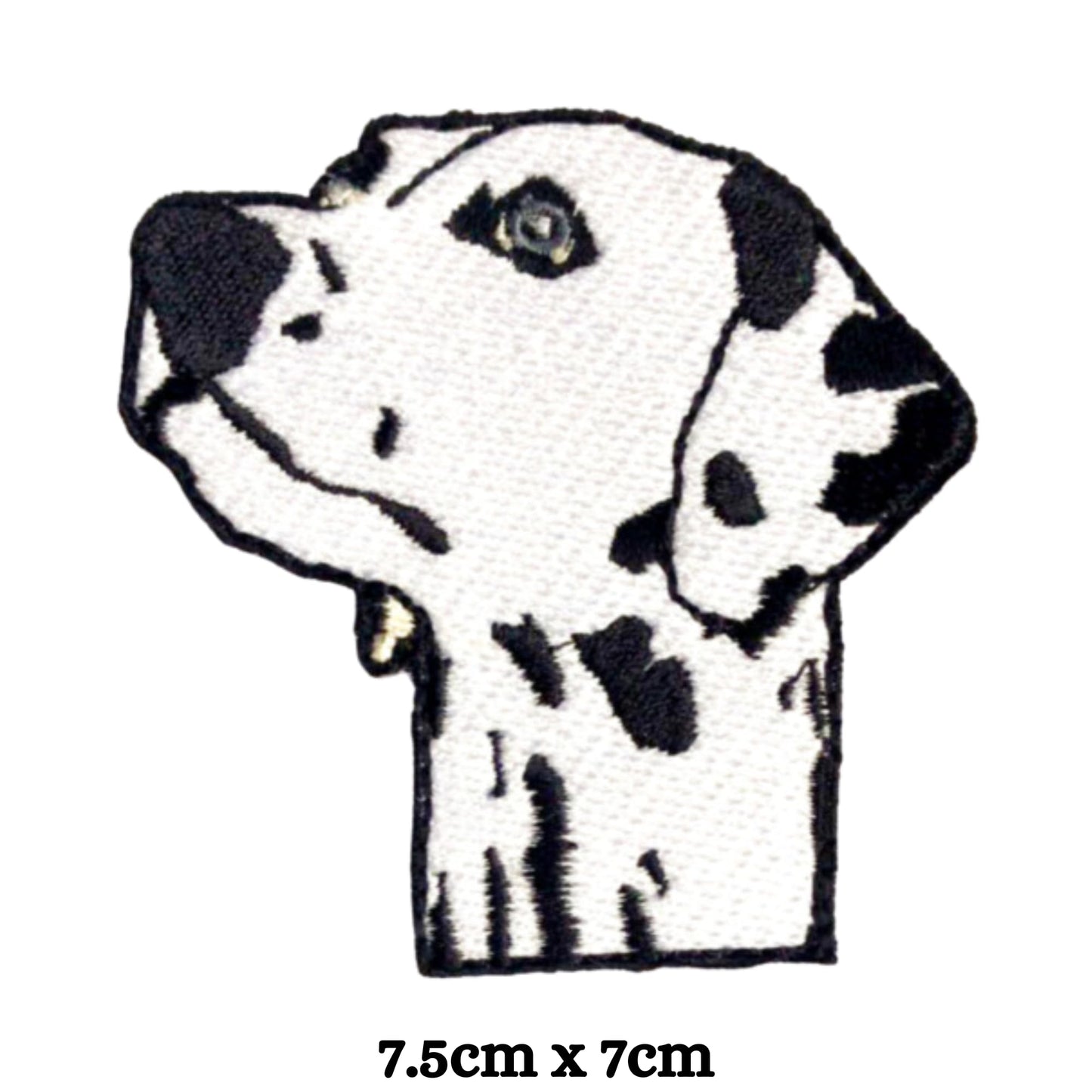 Black White Spotted Dalmatian Dog Embroidery Iron-On Patches for Clothing Sew-On Applique for DIY Crafts Denim Jackets Jeans Backpacks