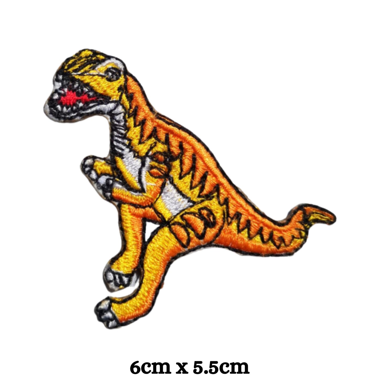 Yellow Dinosaur Embroidery Iron-On Patches for Clothing Sew-On Applique for DIY Crafts Denim Jackets Jeans Backpacks