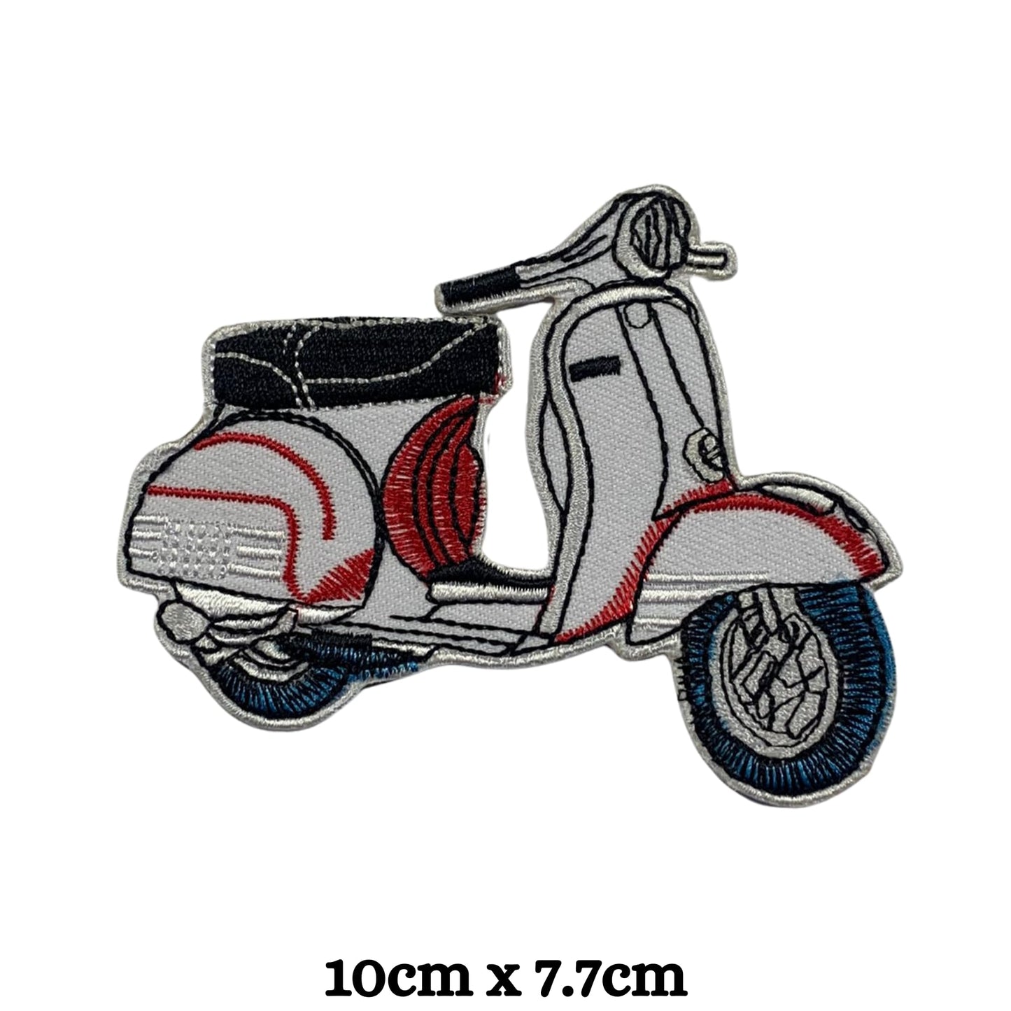 Vespa Old Scooter Embroidery Iron-On Patches for Clothing Sew-On Applique for DIY Crafts Denim Jackets Jeans Backpacks