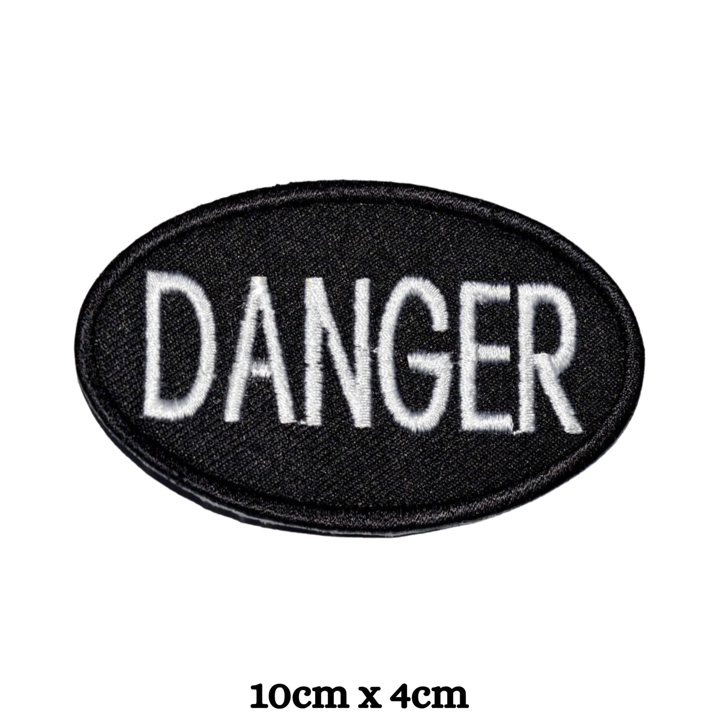 Danger Patch Embroidery Iron-On Patches for Clothing Sew-On Applique for DIY Crafts Denim Jackets Jeans Backpacks