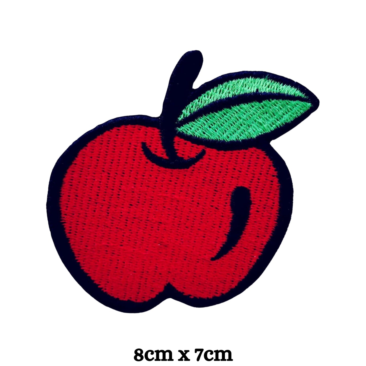 Red Apple Embroidery Iron-On Patches for Clothing Sew-On Applique for DIY Crafts Denim Jackets Jeans Backpacks