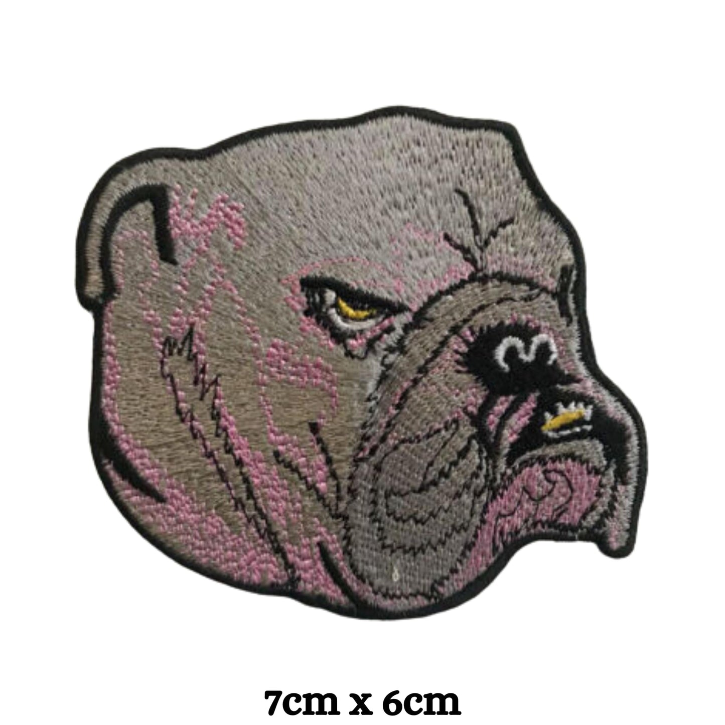 Angry Dog Face Embroidery Iron-On Patches for Clothing Sew-On Applique for DIY Crafts Denim Jackets Jeans Backpacks