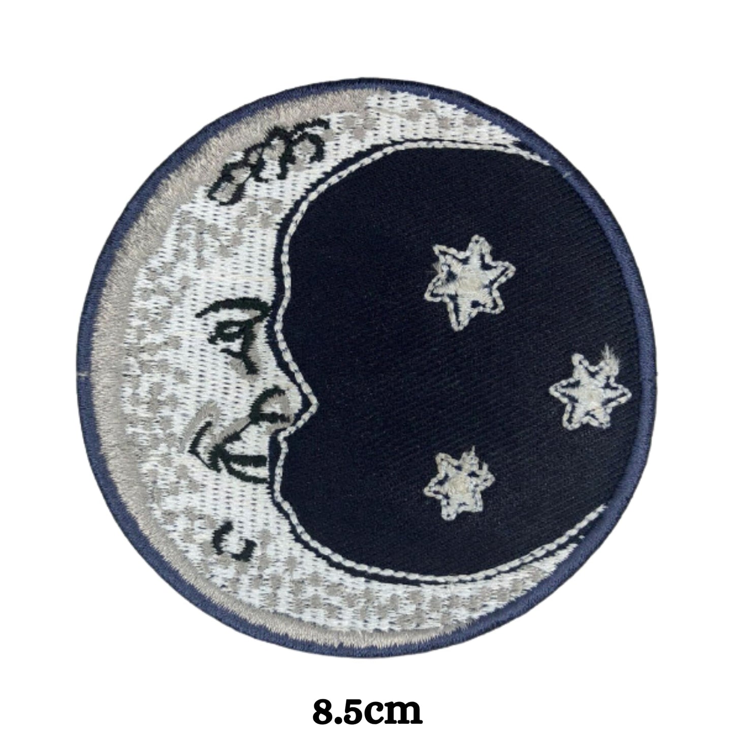 Moon and Star at Night Embroidery Iron-On Patches for Clothing Sew-On Applique for DIY Crafts Denim Jackets Jeans Backpacks