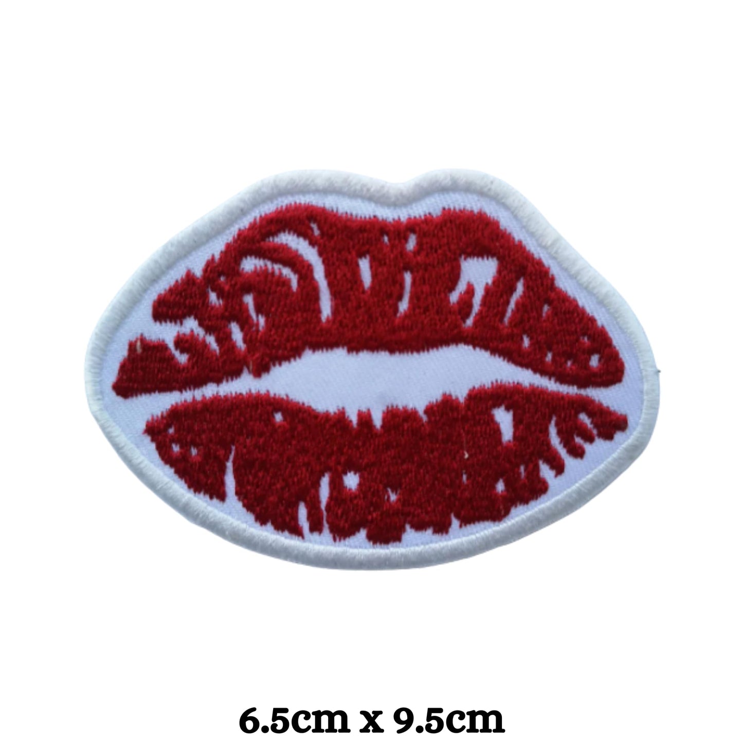 Red Lips Embroidery Iron-On Patches for Clothing Sew-On Applique for DIY Crafts Denim Jackets Jeans Backpacks