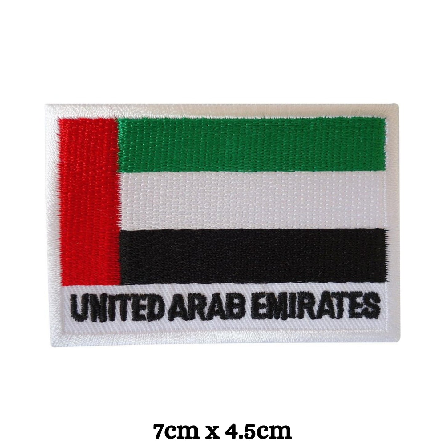 United Arab Emirates Flag Embroidery Iron-On Patches for Clothing Sew-On Applique for DIY Crafts Denim Jackets Jeans Backpacks