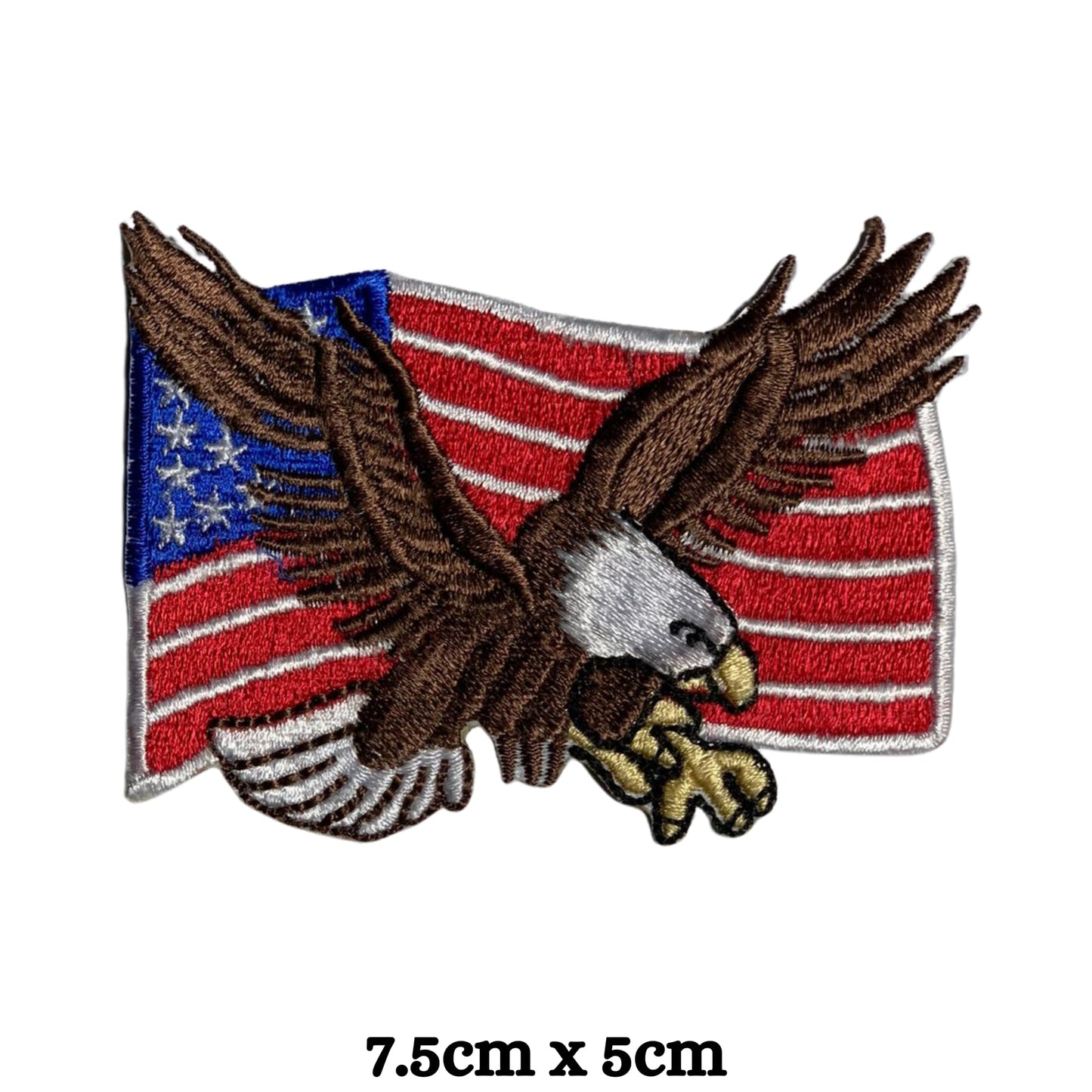 USA Flag Embroidery Iron-On Patches for Clothing Sew-On Applique for DIY Crafts Denim Jackets Jeans Backpacks