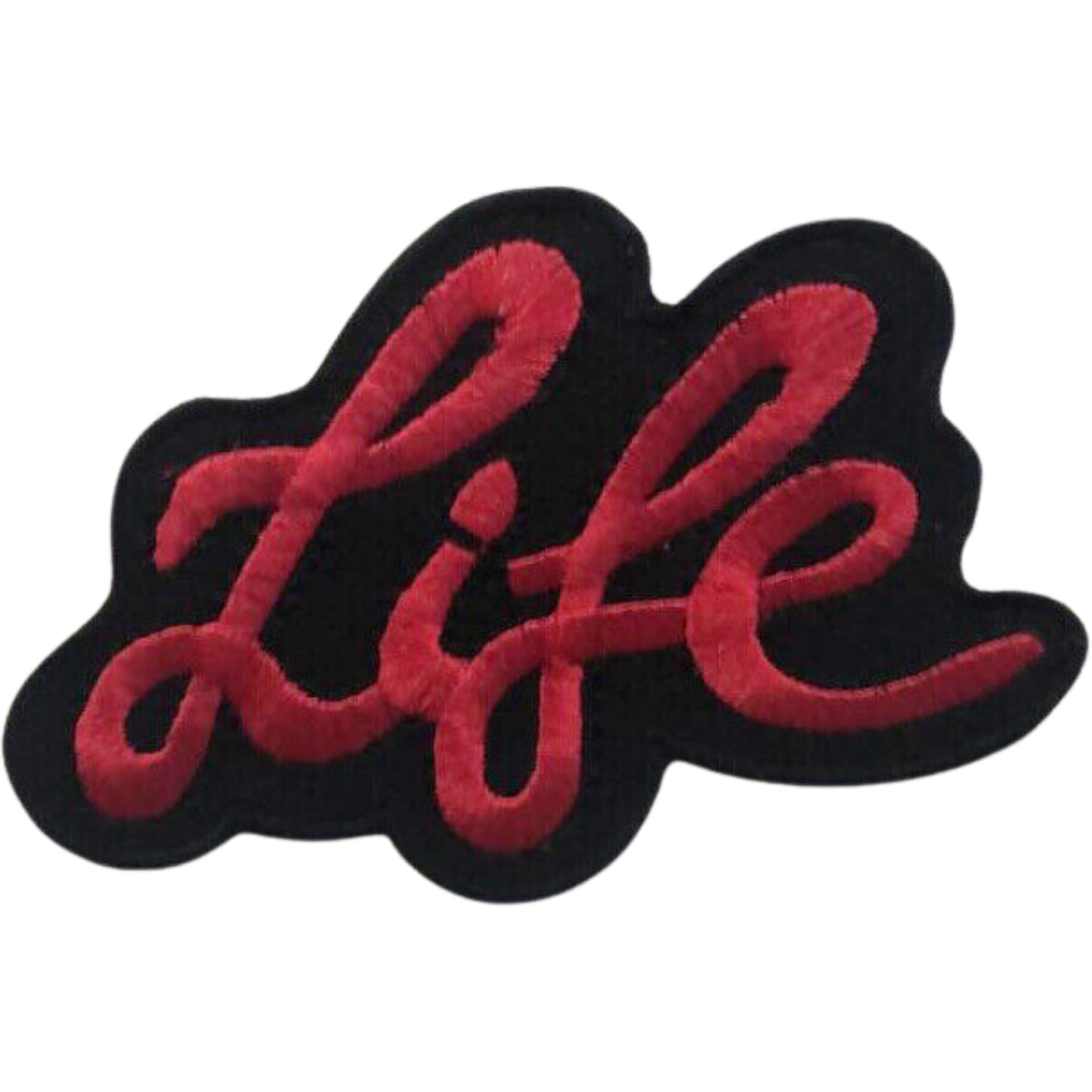 Life and Love Slogan Embroidered Patches - Iron On and Sew On Applique Badges for Jackets, Jeans, Backpacks, Bags, Clothing and DIY Crafts.