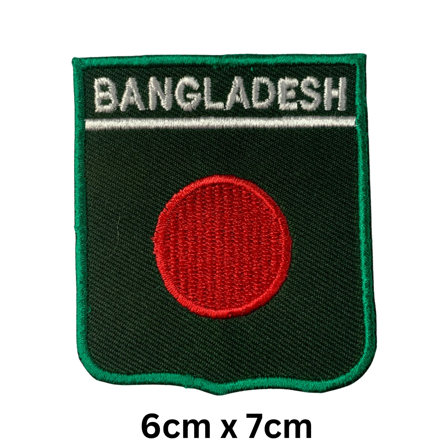 Shield Flag with Name Patch – Embroidered Iron On / Sew On Shield Shaped National Flag Badge with Country Name | All Countries | Badge for Jacket, Biker Vest, Backpack, Uniform (A-J)