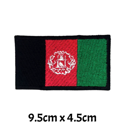 All Country Flag Patches (9.5 × 4.5 cm), Embroidered Iron-On/Sew-On National Flag Badges for Jacket, Backpack, Hat, Bags and DIY Craft (A-J)