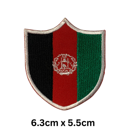 Shield Flag Patch – Embroidered Iron On / Sew On Shield Shaped National Flag Badge | All Countries Available | Heraldic Crest Patch for Jacket, Backpack, Biker Vest, Uniform – Choose Your Country (A-J)