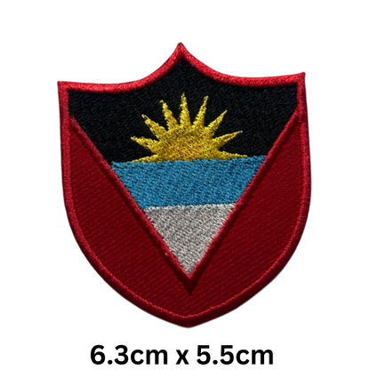 Shield Flag Patch – Embroidered Iron On / Sew On Shield Shaped National Flag Badge | All Countries Available | Heraldic Crest Patch for Jacket, Backpack, Biker Vest, Uniform – Choose Your Country (A-J)