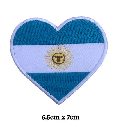 Country Heart Flag Patch – Embroidered Iron On / Sew On Heart Shaped National Flag Badge | All Countries Available | Jackets, Bags, Hats – Gift for Heritage, Travel & Flag Lovers (A-J)