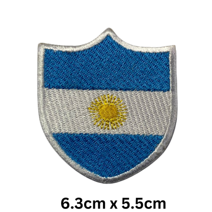 Shield Flag Patch – Embroidered Iron On / Sew On Shield Shaped National Flag Badge | All Countries Available | Heraldic Crest Patch for Jacket, Backpack, Biker Vest, Uniform – Choose Your Country (A-J)