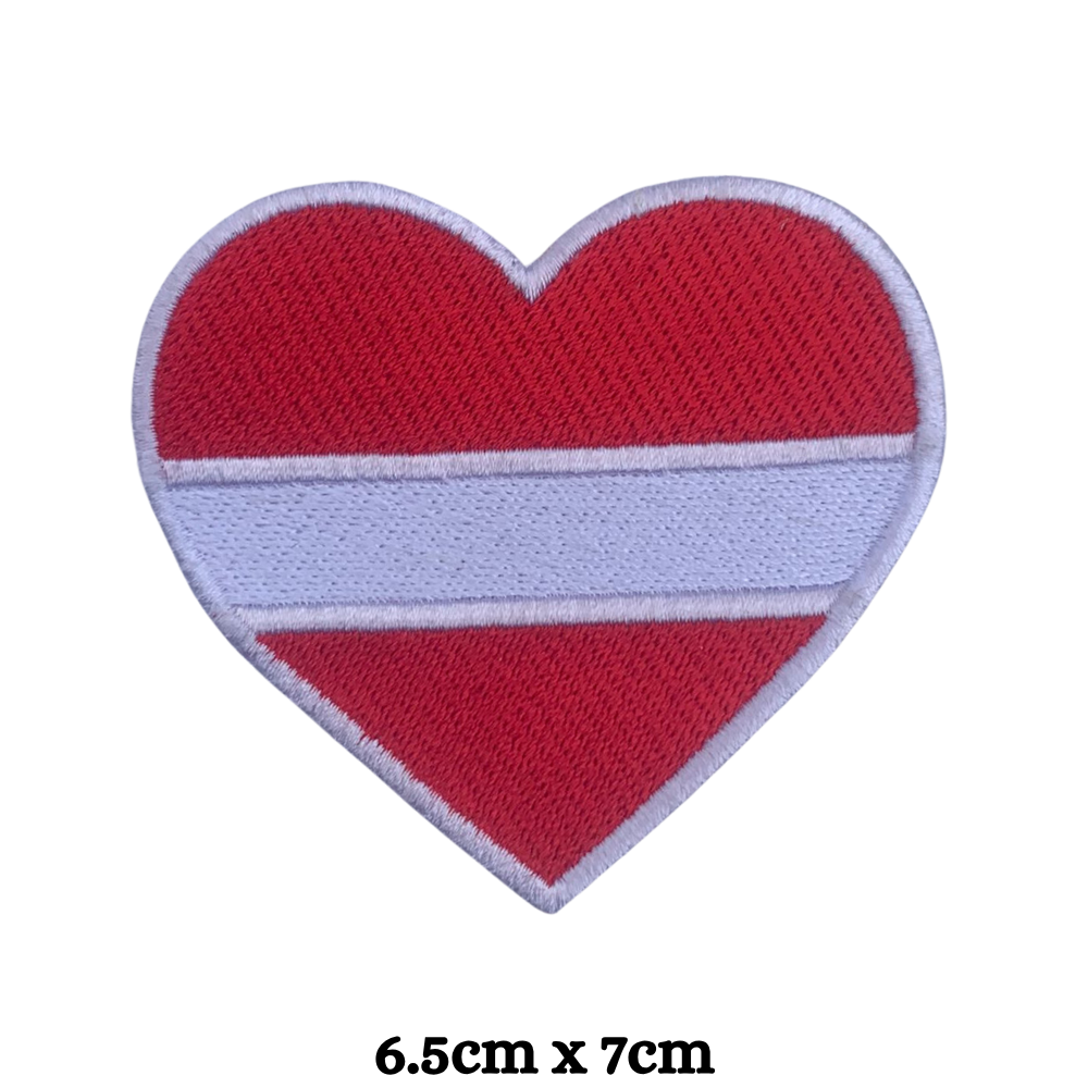 Country Heart Flag Patch – Embroidered Iron On / Sew On Heart Shaped National Flag Badge | All Countries Available | Jackets, Bags, Hats – Gift for Heritage, Travel & Flag Lovers (A-J)