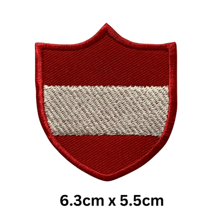Shield Flag Patch – Embroidered Iron On / Sew On Shield Shaped National Flag Badge | All Countries Available | Heraldic Crest Patch for Jacket, Backpack, Biker Vest, Uniform – Choose Your Country (A-J)
