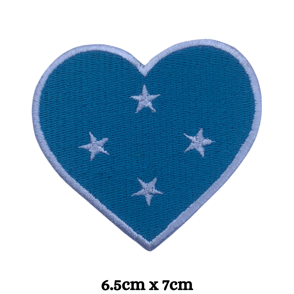 Country Heart Flag Patch – Embroidered Iron On / Sew On Heart Shaped National Flag Badge | All Countries Available | Jackets, Bags, Hats – Gift for Heritage, Travel & Flag Lovers (K-S)