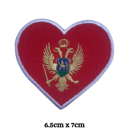 Country Heart Flag Patch – Embroidered Iron On / Sew On Heart Shaped National Flag Badge | All Countries Available | Jackets, Bags, Hats – Gift for Heritage, Travel & Flag Lovers (K-S)