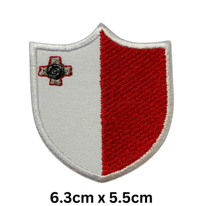 Shield Flag Patch – Embroidered Iron On / Sew On Shield Shaped National Flag Badge | All Countries Available | Heraldic Crest Patch for Jacket, Backpack, Biker Vest, Uniform – Choose Your Country (K-S)