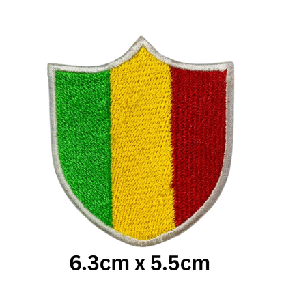 Shield Flag Patch – Embroidered Iron On / Sew On Shield Shaped National Flag Badge | All Countries Available | Heraldic Crest Patch for Jacket, Backpack, Biker Vest, Uniform – Choose Your Country (K-S)