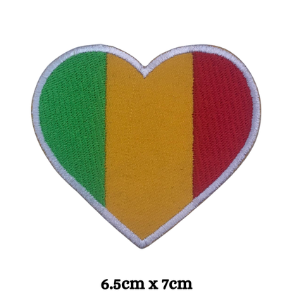 Country Heart Flag Patch – Embroidered Iron On / Sew On Heart Shaped National Flag Badge | All Countries Available | Jackets, Bags, Hats – Gift for Heritage, Travel & Flag Lovers (K-S)