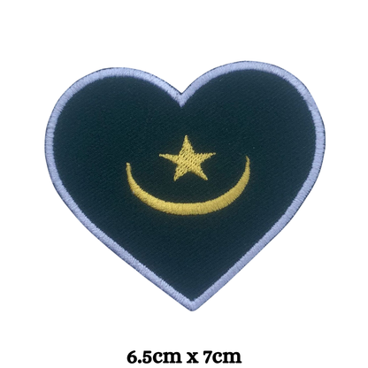 Country Heart Flag Patch – Embroidered Iron On / Sew On Heart Shaped National Flag Badge | All Countries Available | Jackets, Bags, Hats – Gift for Heritage, Travel & Flag Lovers (K-S)