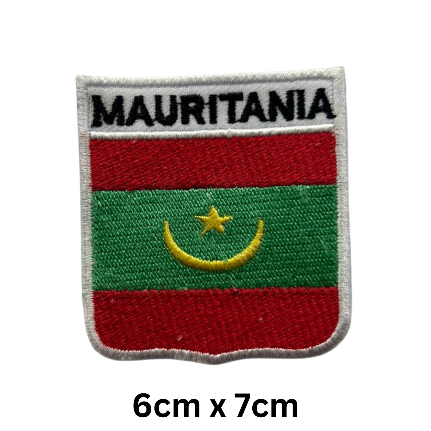 Shield Flag with Name Patch – Embroidered Iron On / Sew On Shield Shaped National Flag Badge with Country Name | All Countries | Badge for Jacket, Biker Vest, Backpack, Uniform (K-S)
