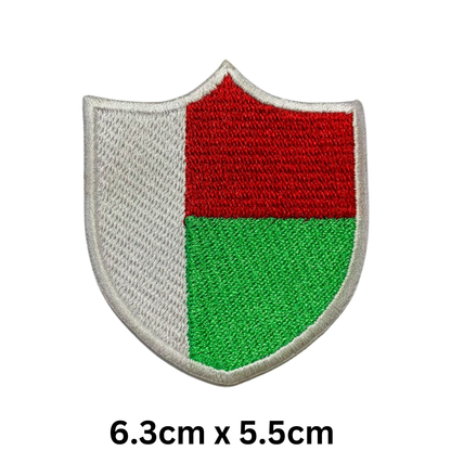 Shield Flag Patch – Embroidered Iron On / Sew On Shield Shaped National Flag Badge | All Countries Available | Heraldic Crest Patch for Jacket, Backpack, Biker Vest, Uniform – Choose Your Country (K-S)