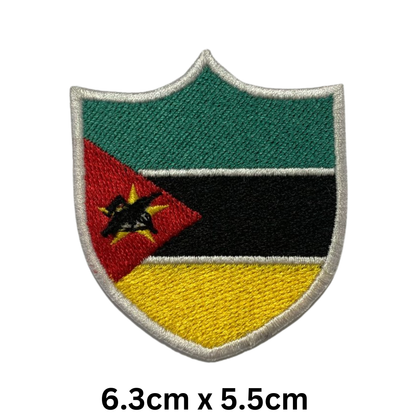 Shield Flag Patch – Embroidered Iron On / Sew On Shield Shaped National Flag Badge | All Countries Available | Heraldic Crest Patch for Jacket, Backpack, Biker Vest, Uniform – Choose Your Country (K-S)