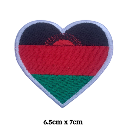Country Heart Flag Patch – Embroidered Iron On / Sew On Heart Shaped National Flag Badge | All Countries Available | Jackets, Bags, Hats – Gift for Heritage, Travel & Flag Lovers (K-S)