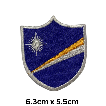 Shield Flag Patch – Embroidered Iron On / Sew On Shield Shaped National Flag Badge | All Countries Available | Heraldic Crest Patch for Jacket, Backpack, Biker Vest, Uniform – Choose Your Country (K-S)