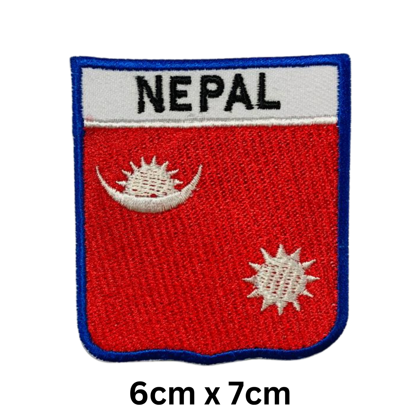 Shield Flag with Name Patch – Embroidered Iron On / Sew On Shield Shaped National Flag Badge with Country Name | All Countries | Badge for Jacket, Biker Vest, Backpack, Uniform (K-S)