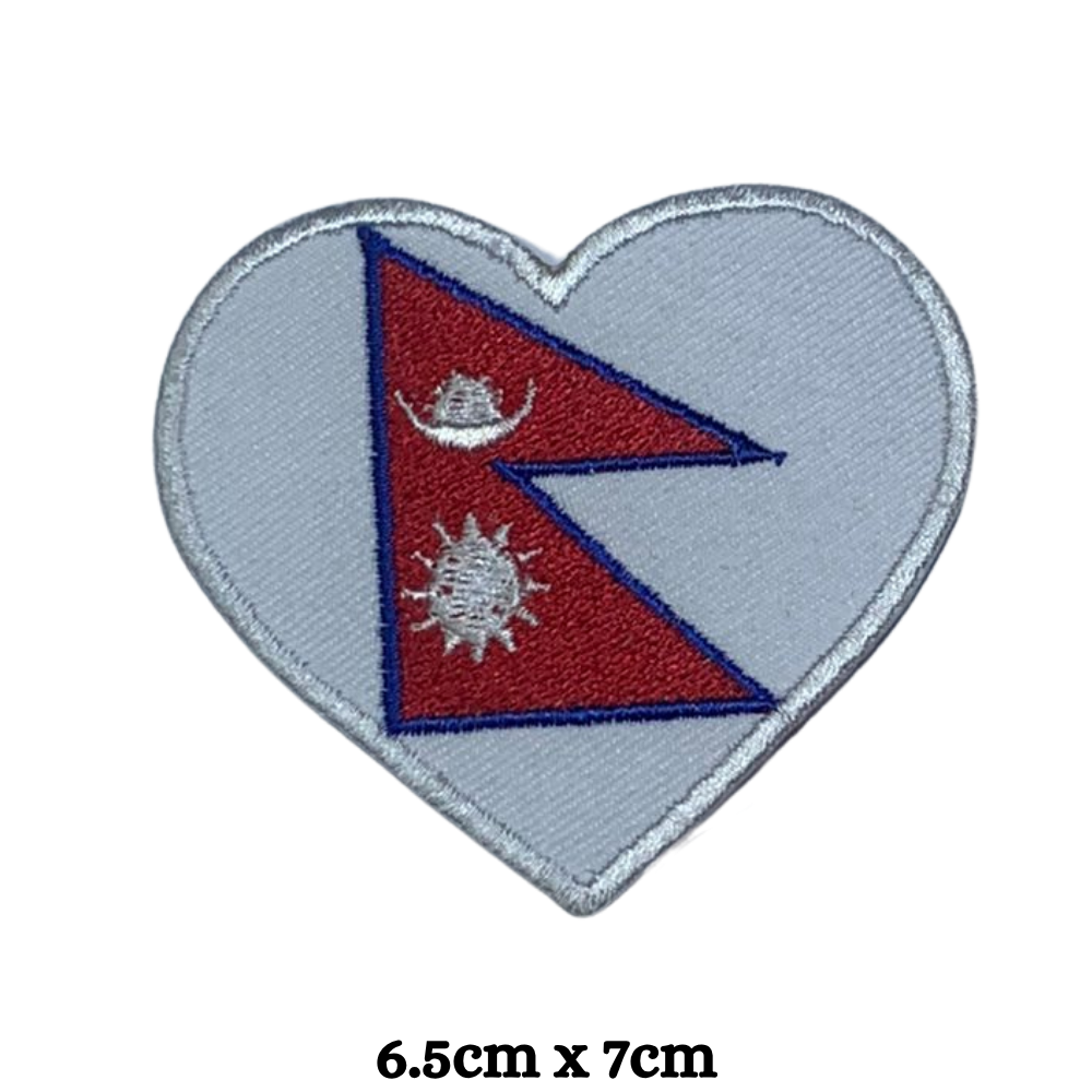 Country Heart Flag Patch – Embroidered Iron On / Sew On Heart Shaped National Flag Badge | All Countries Available | Jackets, Bags, Hats – Gift for Heritage, Travel & Flag Lovers (K-S)