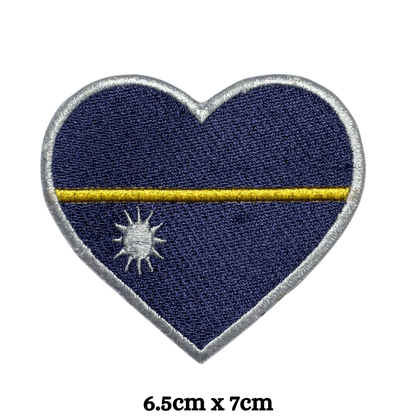 Country Heart Flag Patch – Embroidered Iron On / Sew On Heart Shaped National Flag Badge | All Countries Available | Jackets, Bags, Hats – Gift for Heritage, Travel & Flag Lovers (K-S)