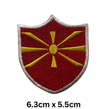 Shield Flag Patch – Embroidered Iron On / Sew On Shield Shaped National Flag Badge | All Countries Available | Heraldic Crest Patch for Jacket, Backpack, Biker Vest, Uniform – Choose Your Country (K-S)