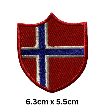 Shield Flag Patch – Embroidered Iron On / Sew On Shield Shaped National Flag Badge | All Countries Available | Heraldic Crest Patch for Jacket, Backpack, Biker Vest, Uniform – Choose Your Country (K-S)