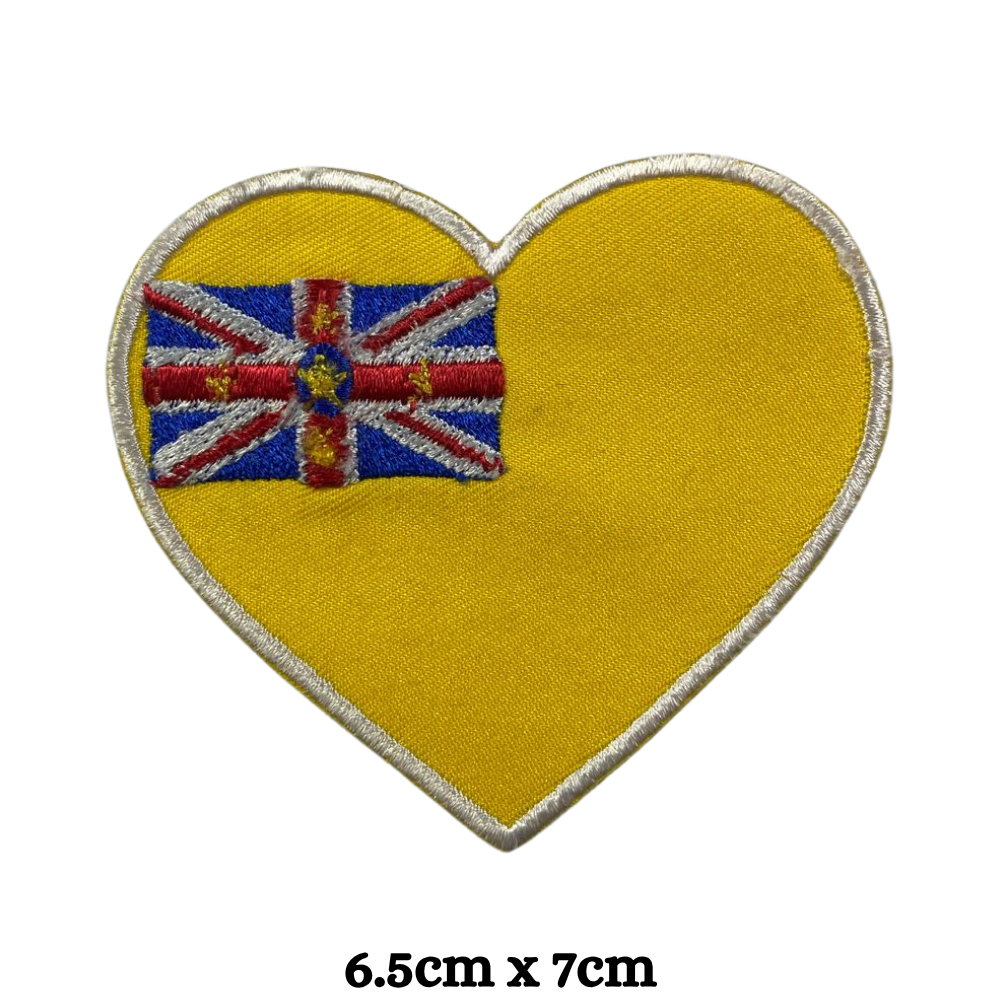 Country Heart Flag Patch – Embroidered Iron On / Sew On Heart Shaped National Flag Badge | All Countries Available | Jackets, Bags, Hats – Gift for Heritage, Travel & Flag Lovers (K-S)