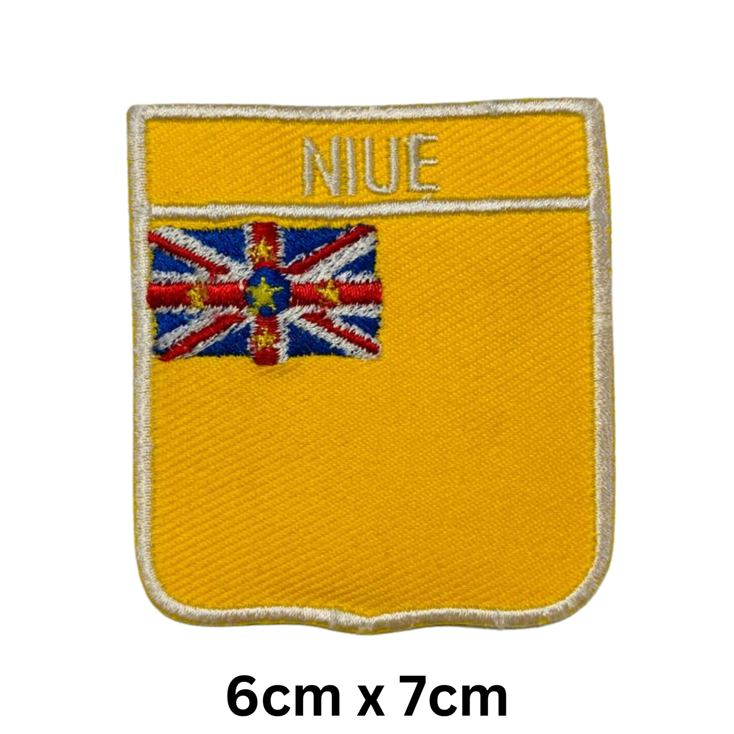 Shield Flag with Name Patch – Embroidered Iron On / Sew On Shield Shaped National Flag Badge with Country Name | All Countries | Badge for Jacket, Biker Vest, Backpack, Uniform (K-S)